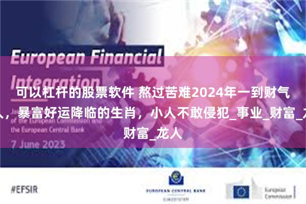 可以杠杆的股票软件 熬过苦难2024年一到财气逼人，暴富好运降临的生肖，小人不敢侵犯_事业_财富_龙人