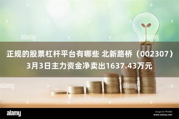 正规的股票杠杆平台有哪些 北新路桥（002307）3月3日主力资金净卖出1637.43万元