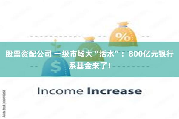 股票资配公司 一级市场大“活水”：800亿元银行系基金来了！
